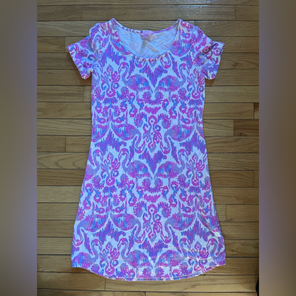 Lilly Pulitzer tammy dress xs upf 50 amethyst beach bathers flamingos stretch